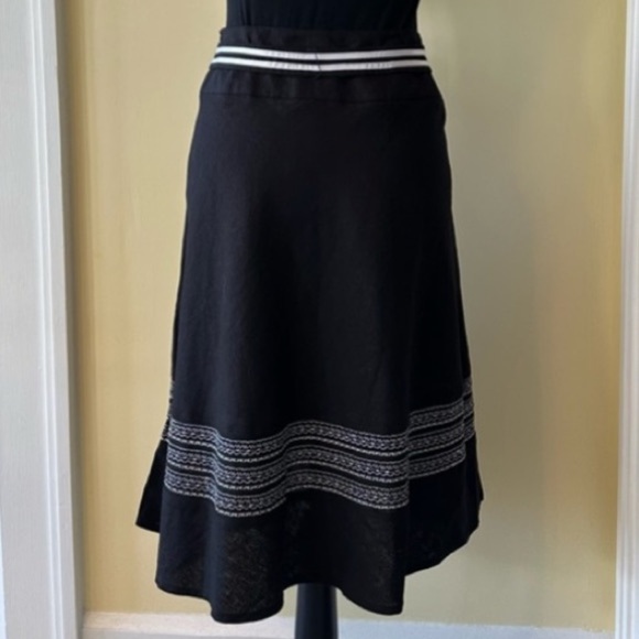 Covington | Vintage Black Linen Blend Embroidered Knee Length Shirt - Picture 2 of 8